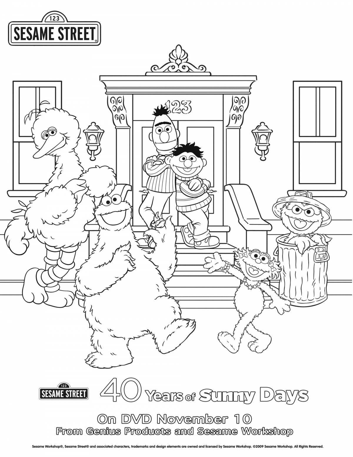 Beautiful sesame street coloring page