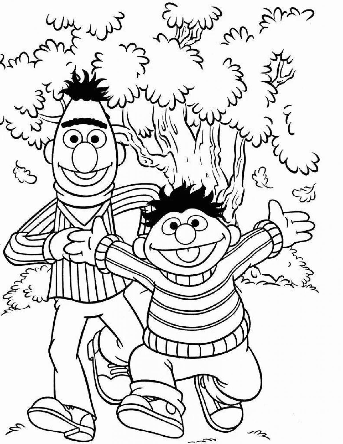 Sesame Street splatter coloring page