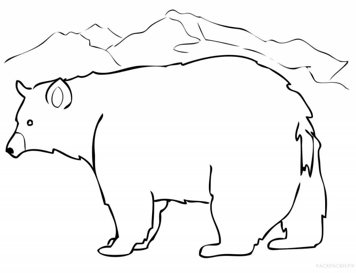 Раскраска игривый гималайский медведь