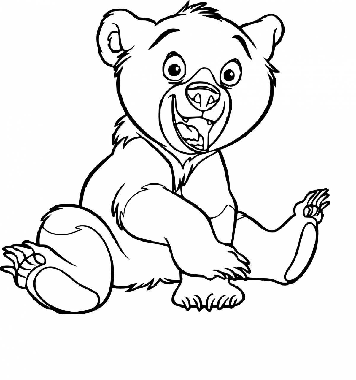 Coloring book fluffy Himalayan bear