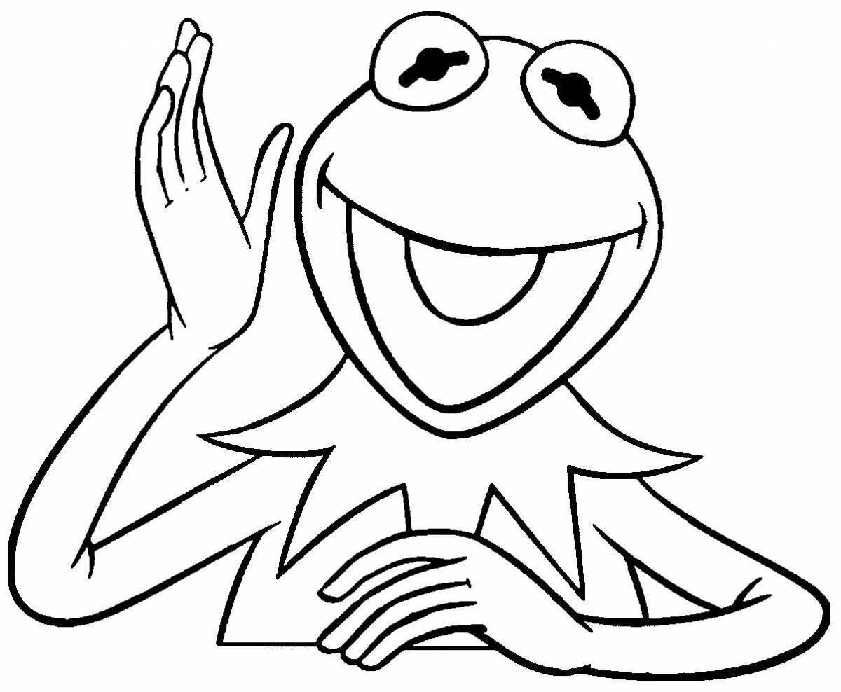 Coloring playful frog meme