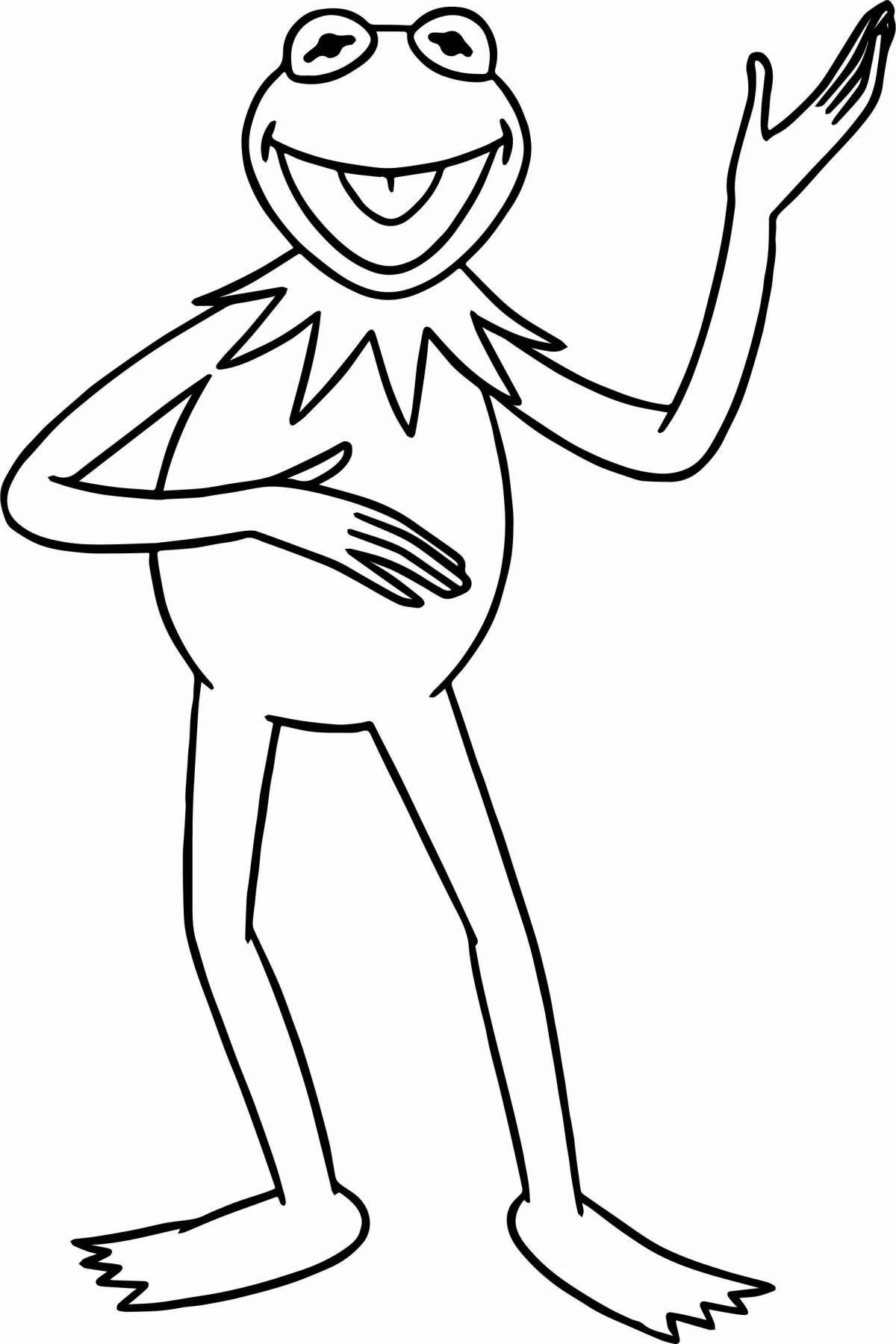 Coloring page of the bright frog meme