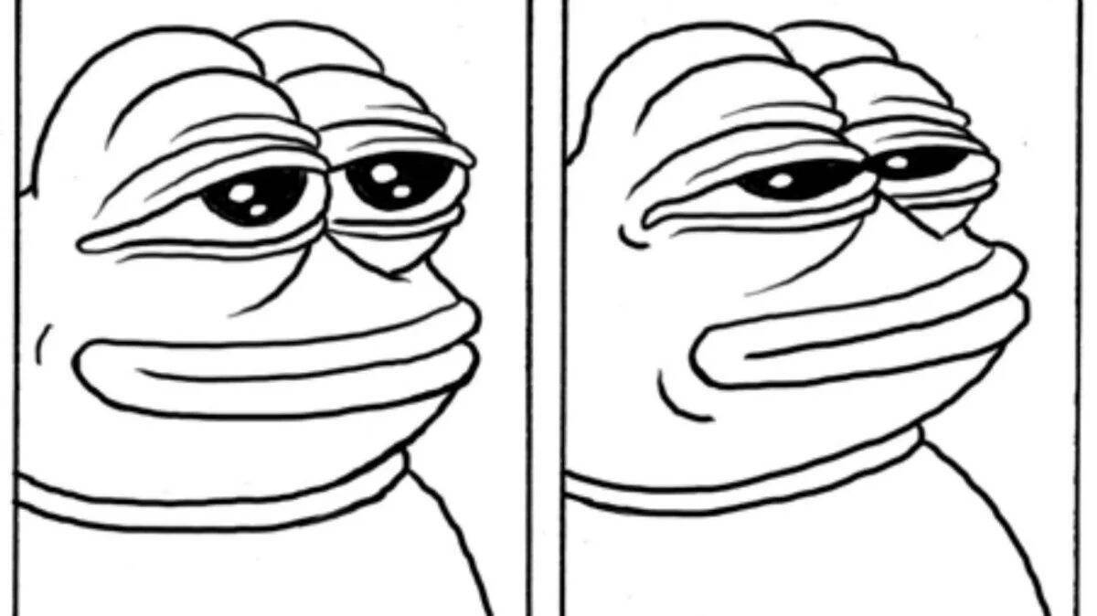 Coloring freaky frog meme