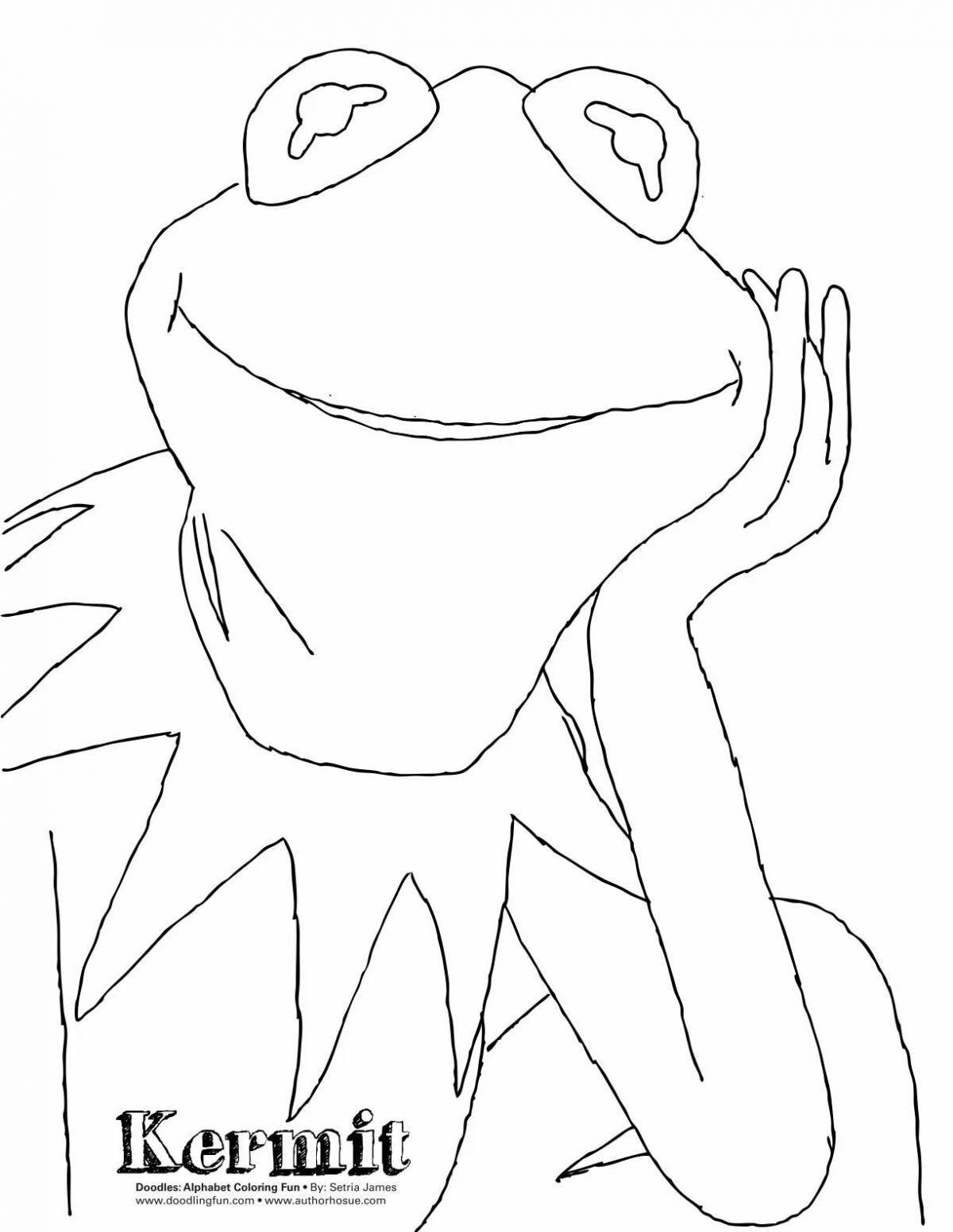 Animated frog meme coloring page