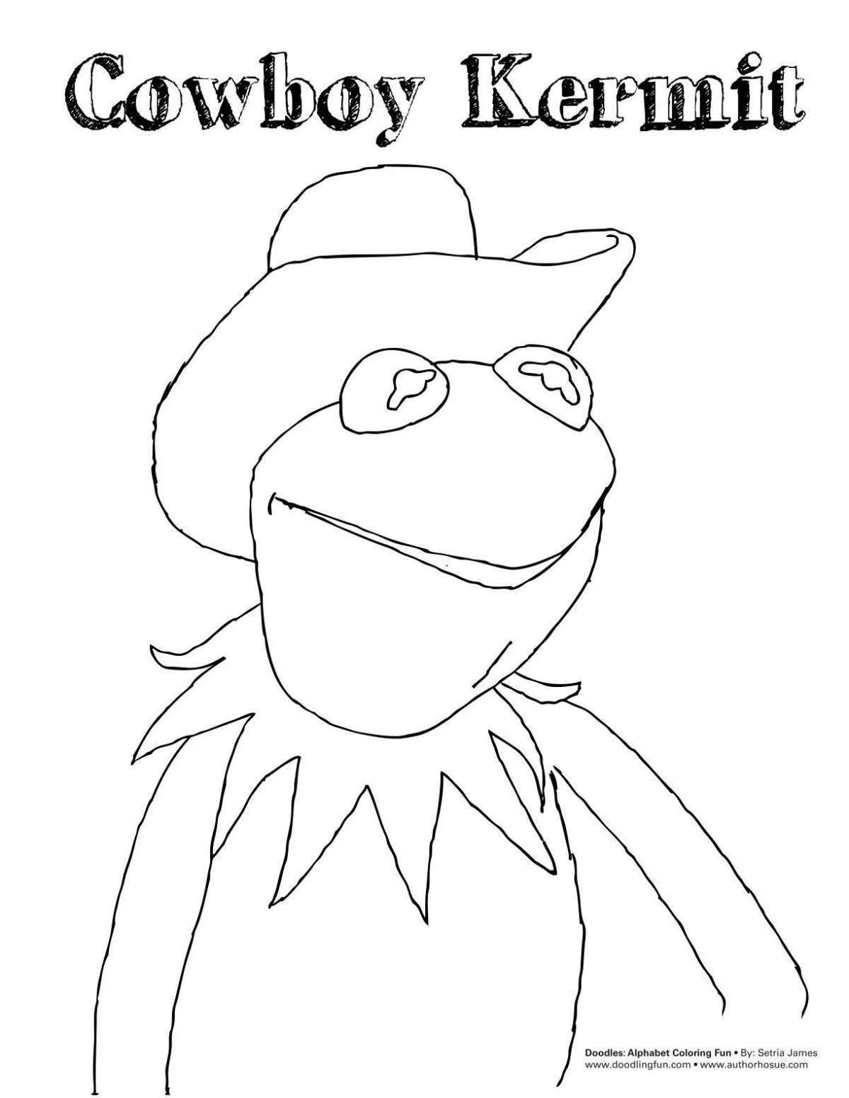 Coloring page adorable frog meme