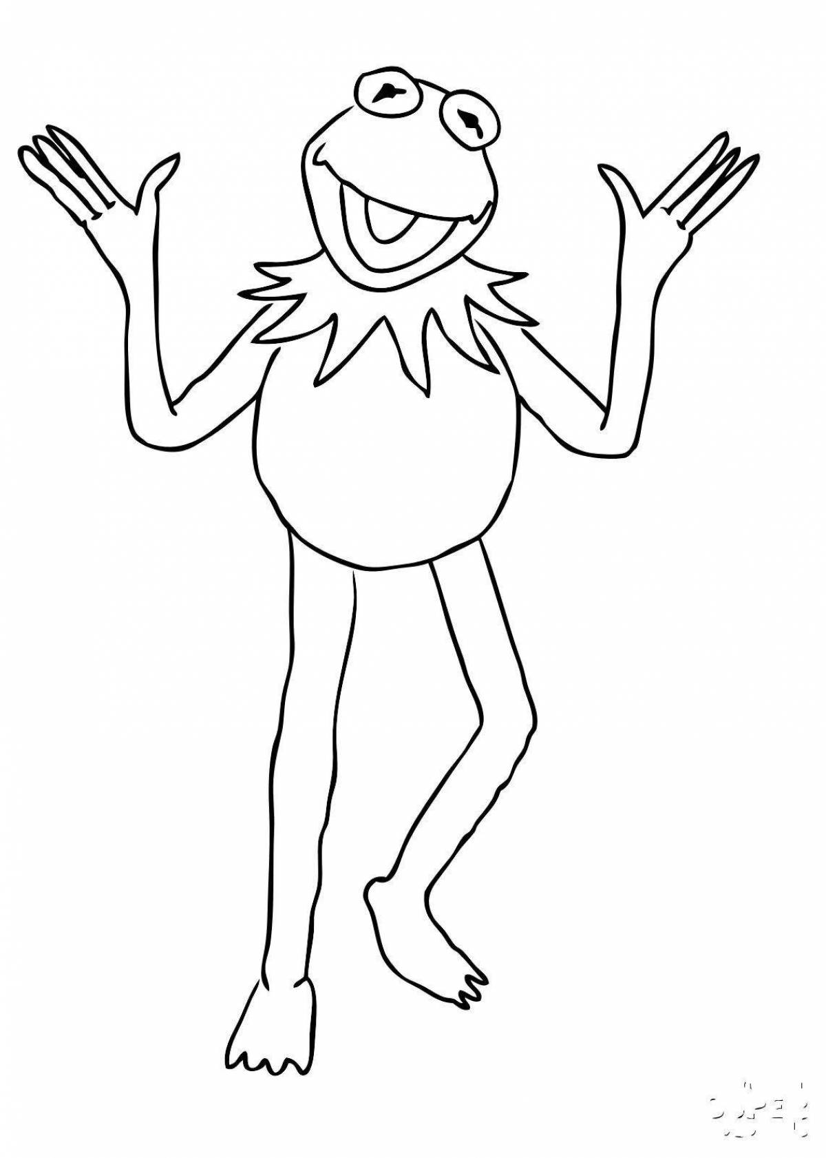 Coloring page adorable frog meme