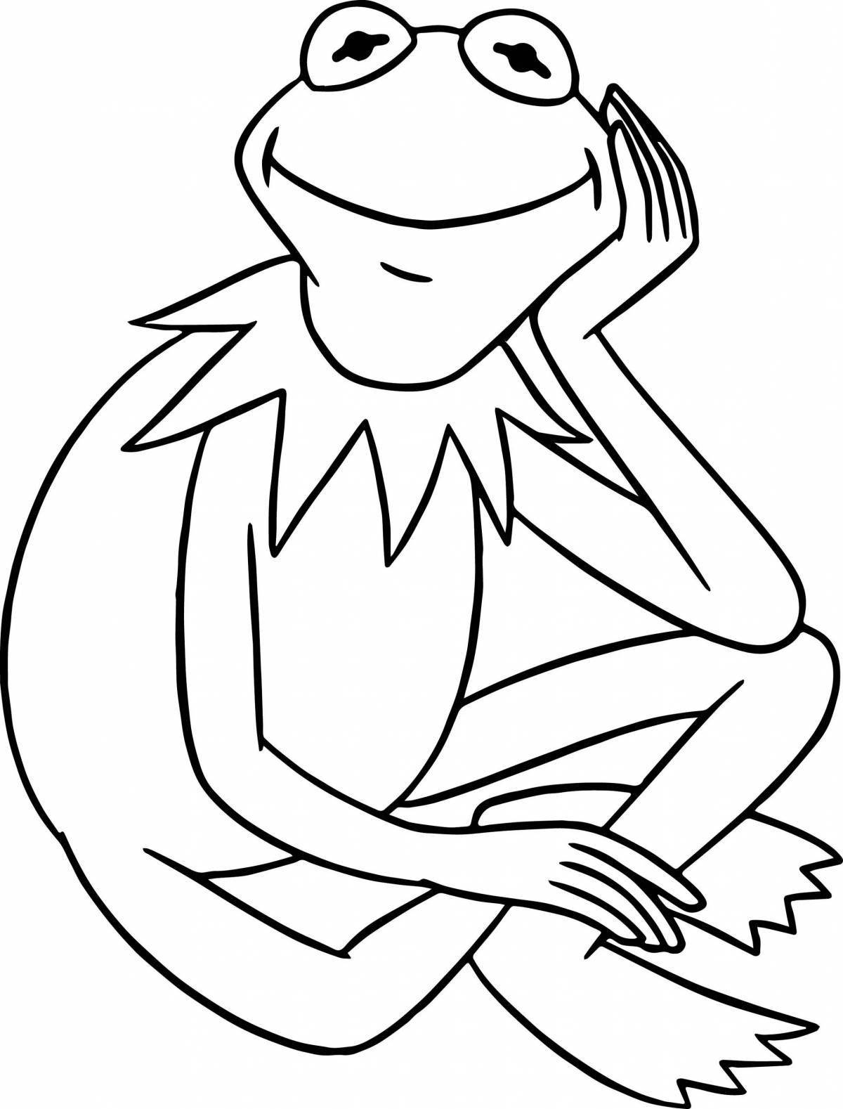 Adorable frog meme coloring page
