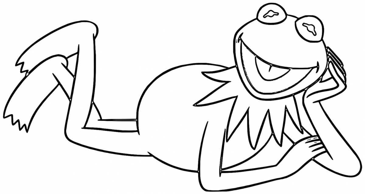 Vivacious frog meme coloring page