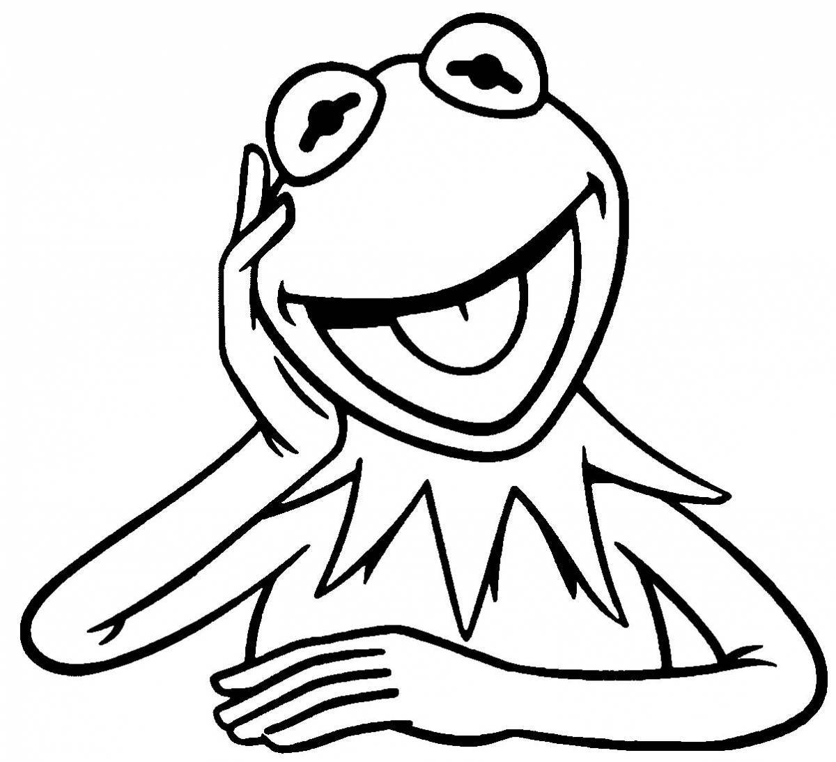 Funny frog meme coloring page