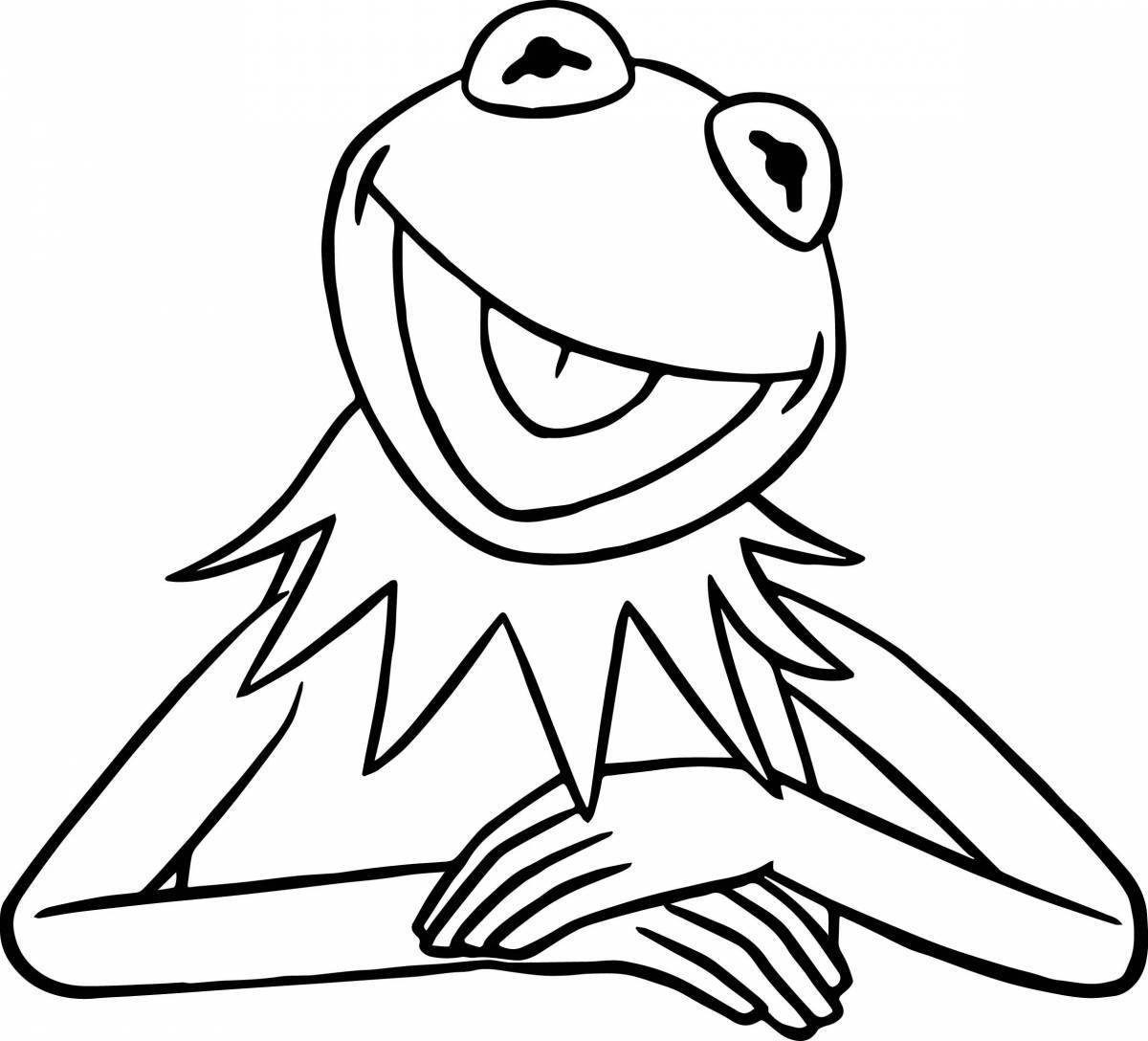 Coloring page of the funny frog meme
