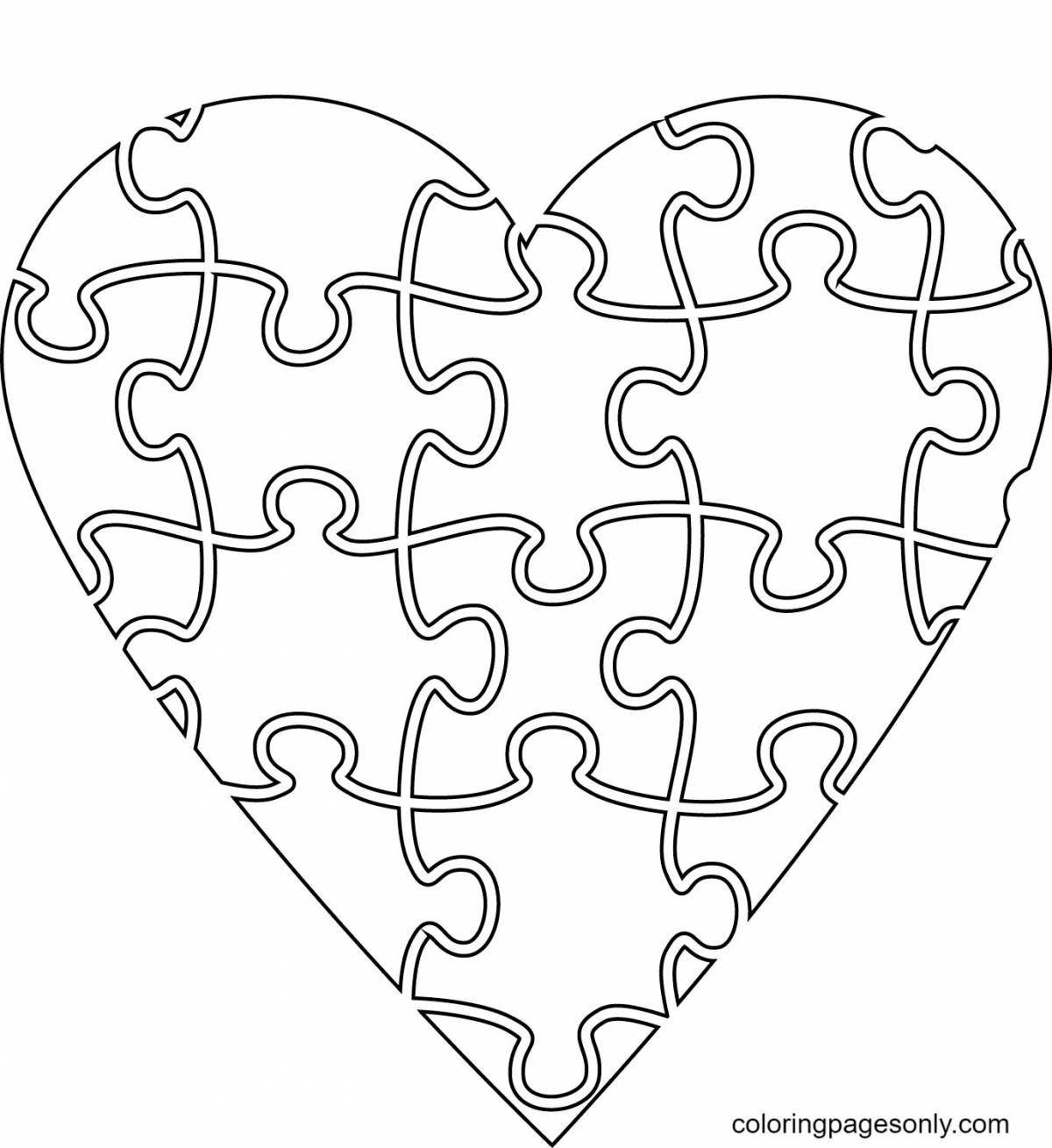 Adorable heart puzzle page