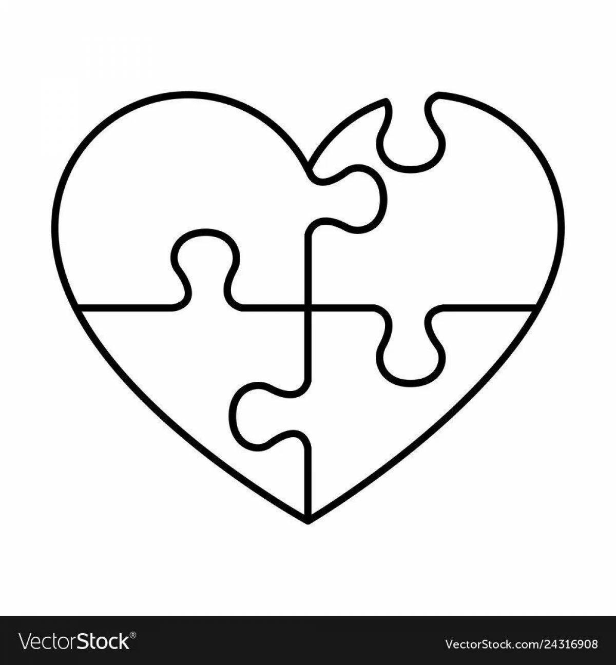 Coloring page with colorful heart