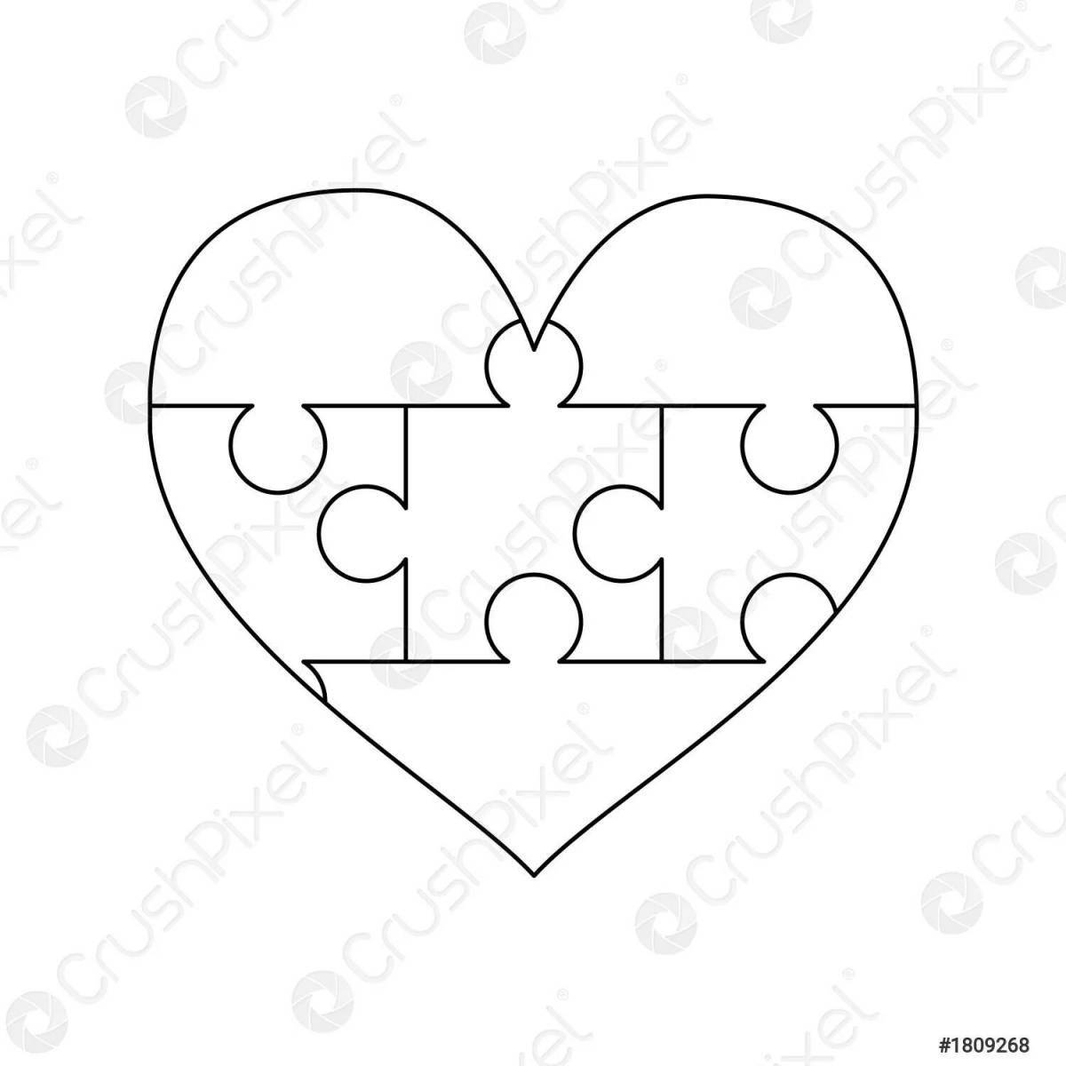Coloring funny heart puzzle