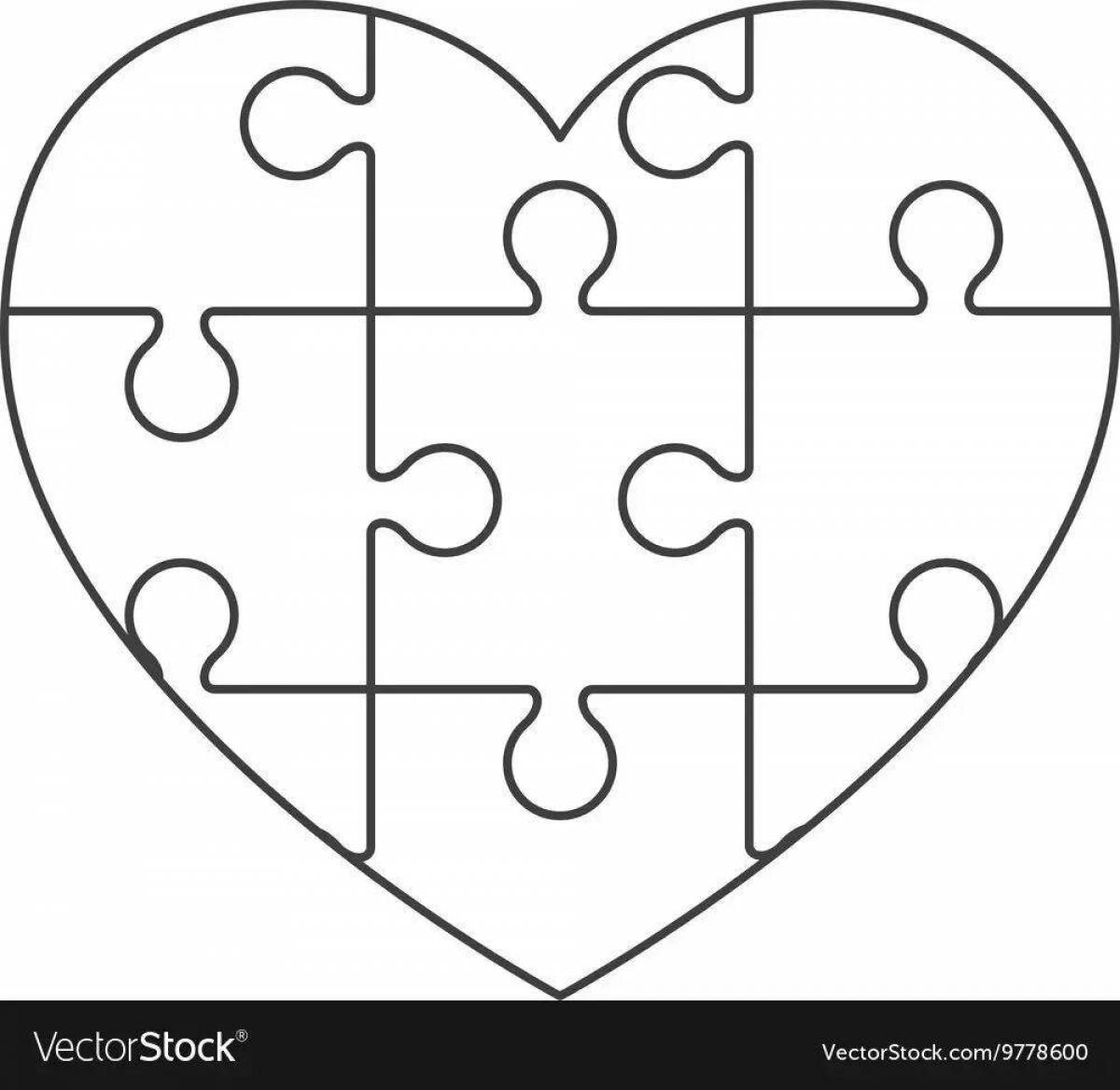 Coloring fairy heart puzzle