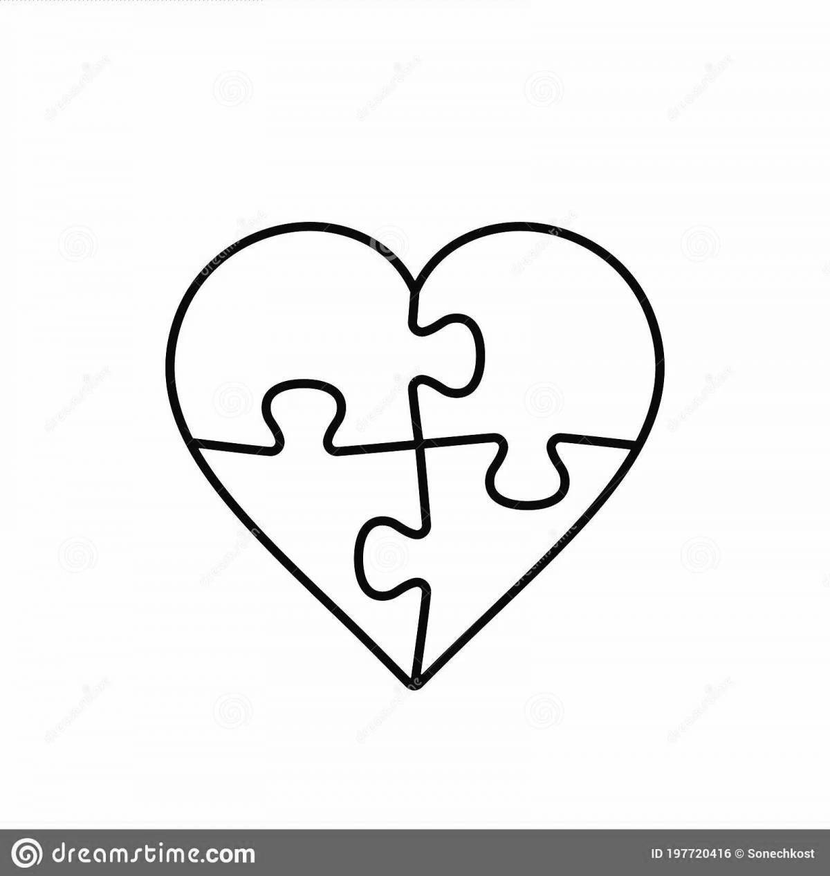 Gorgeous heart puzzle coloring book