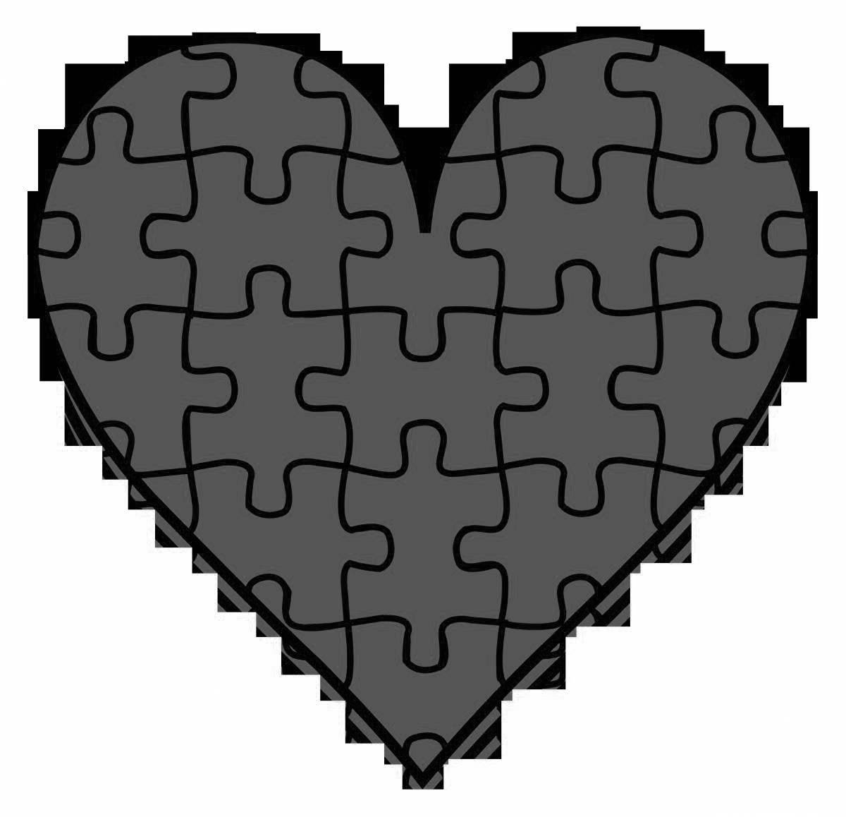 Glitter heart coloring page