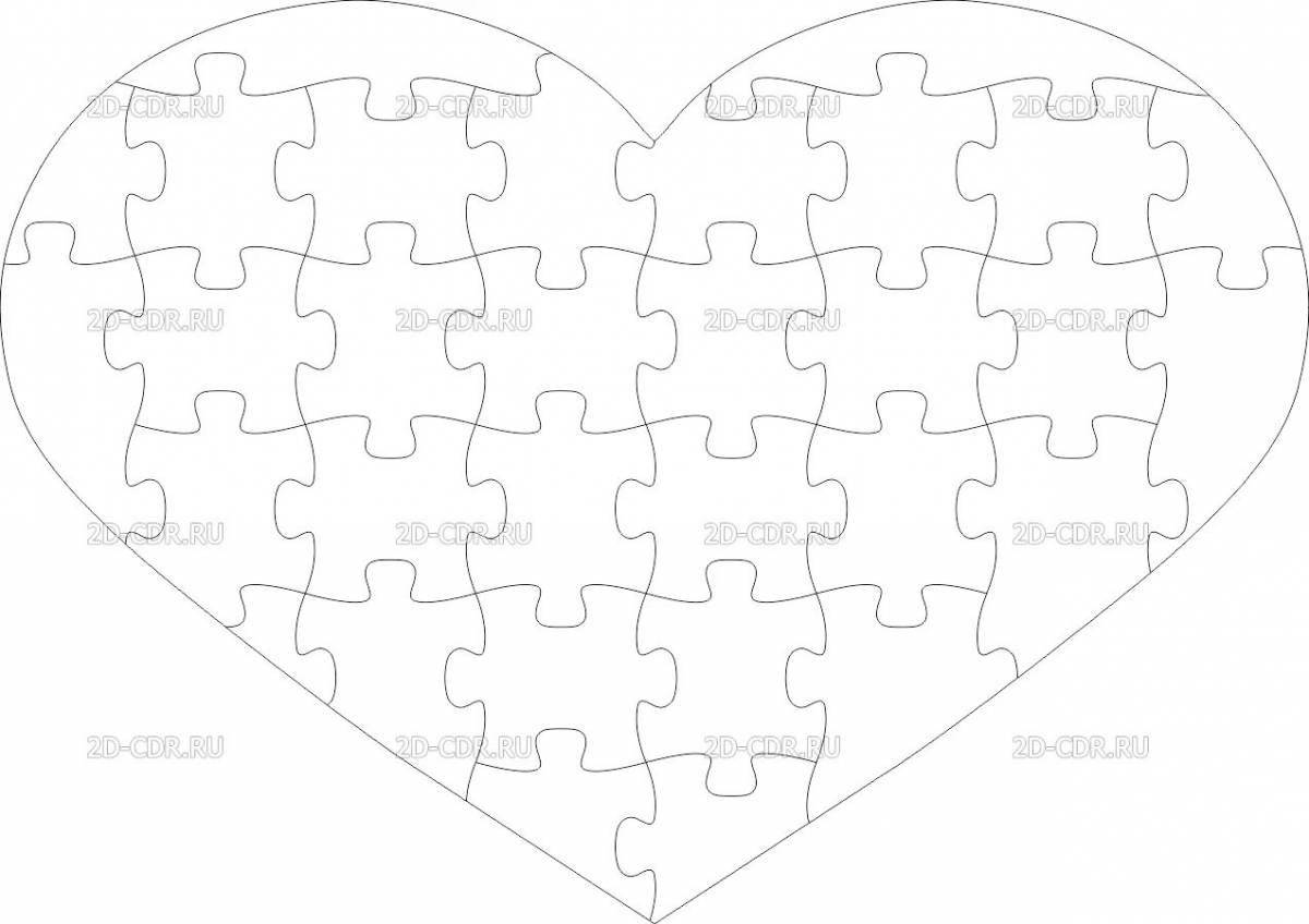 Coloring puzzle sweet heart