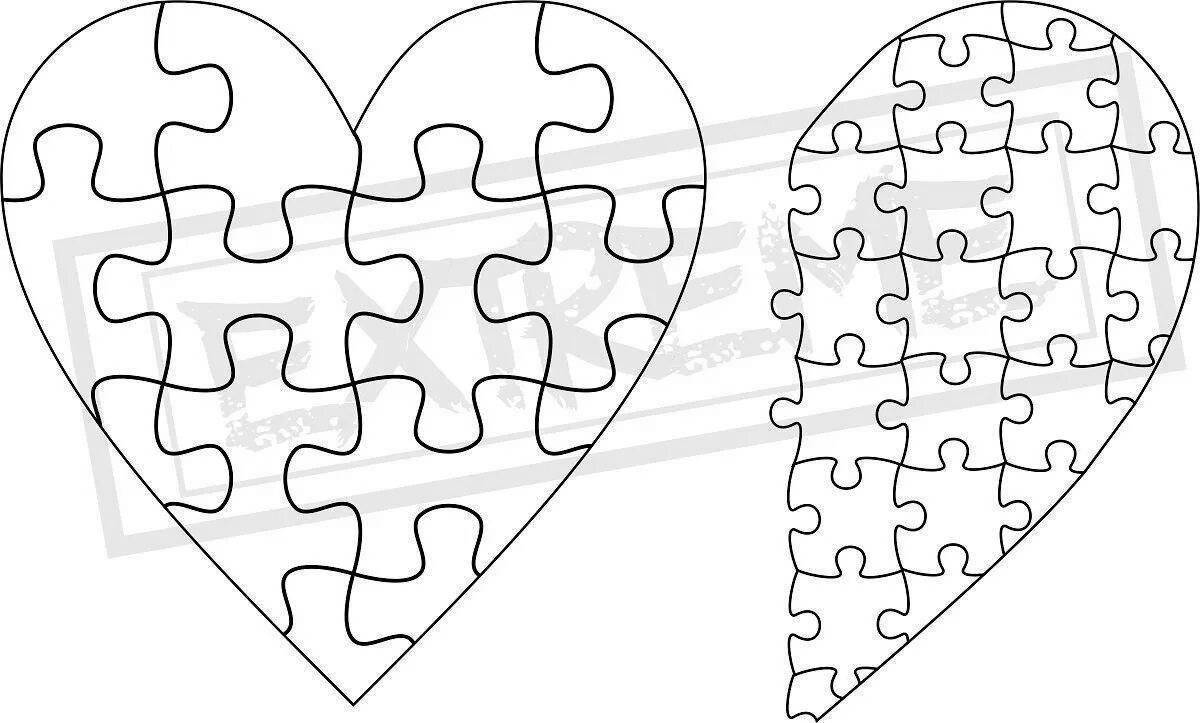 Living heart puzzle coloring book