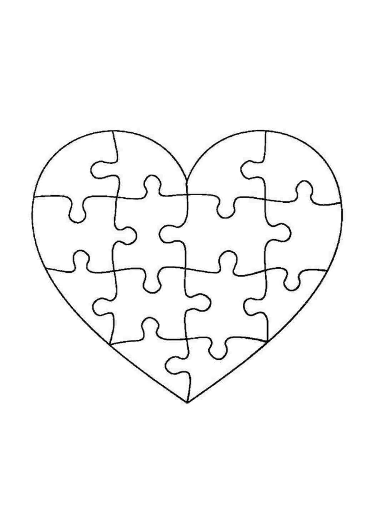 Attractive heart puzzle page