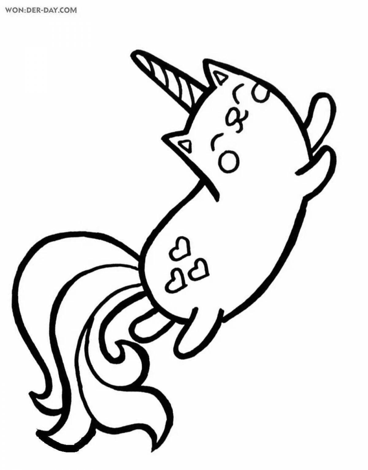 Flying cat coloring page
