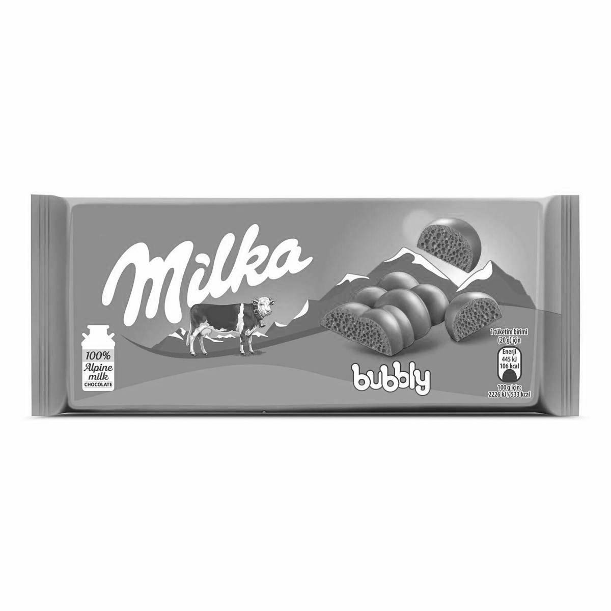 Радостная шоколадная раскраска milka