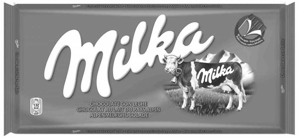 Яркая шоколадная раскраска milka