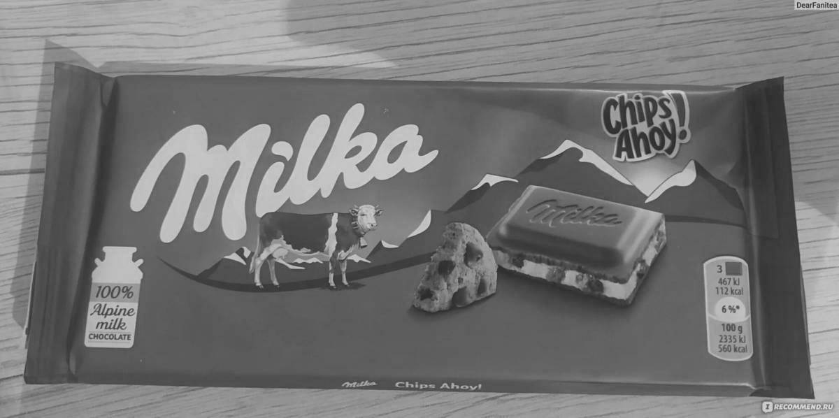 Chocolate coloring milka