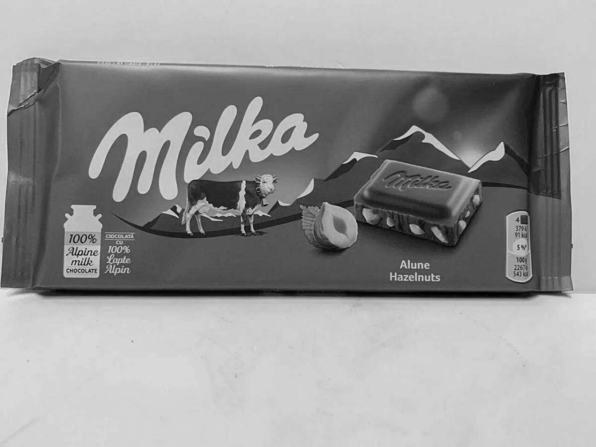 Креативная шоколадная раскраска milka