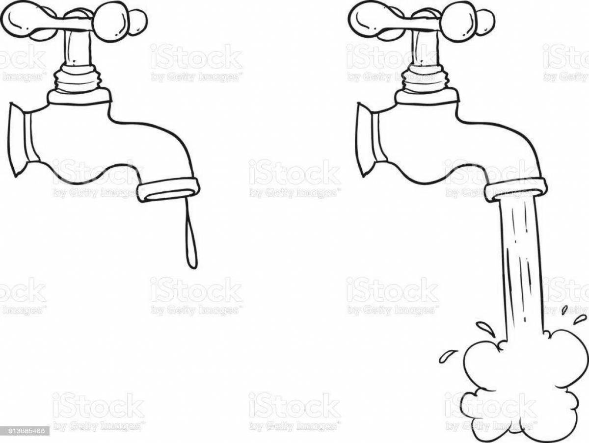Colouring bright water faucets
