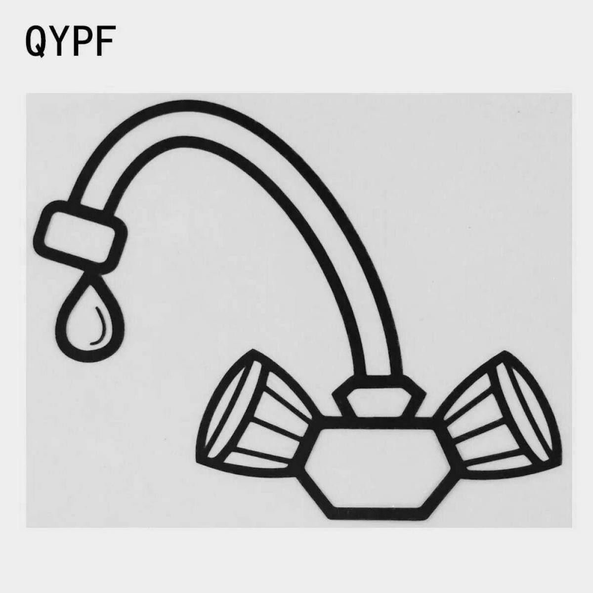 Playful faucet coloring page