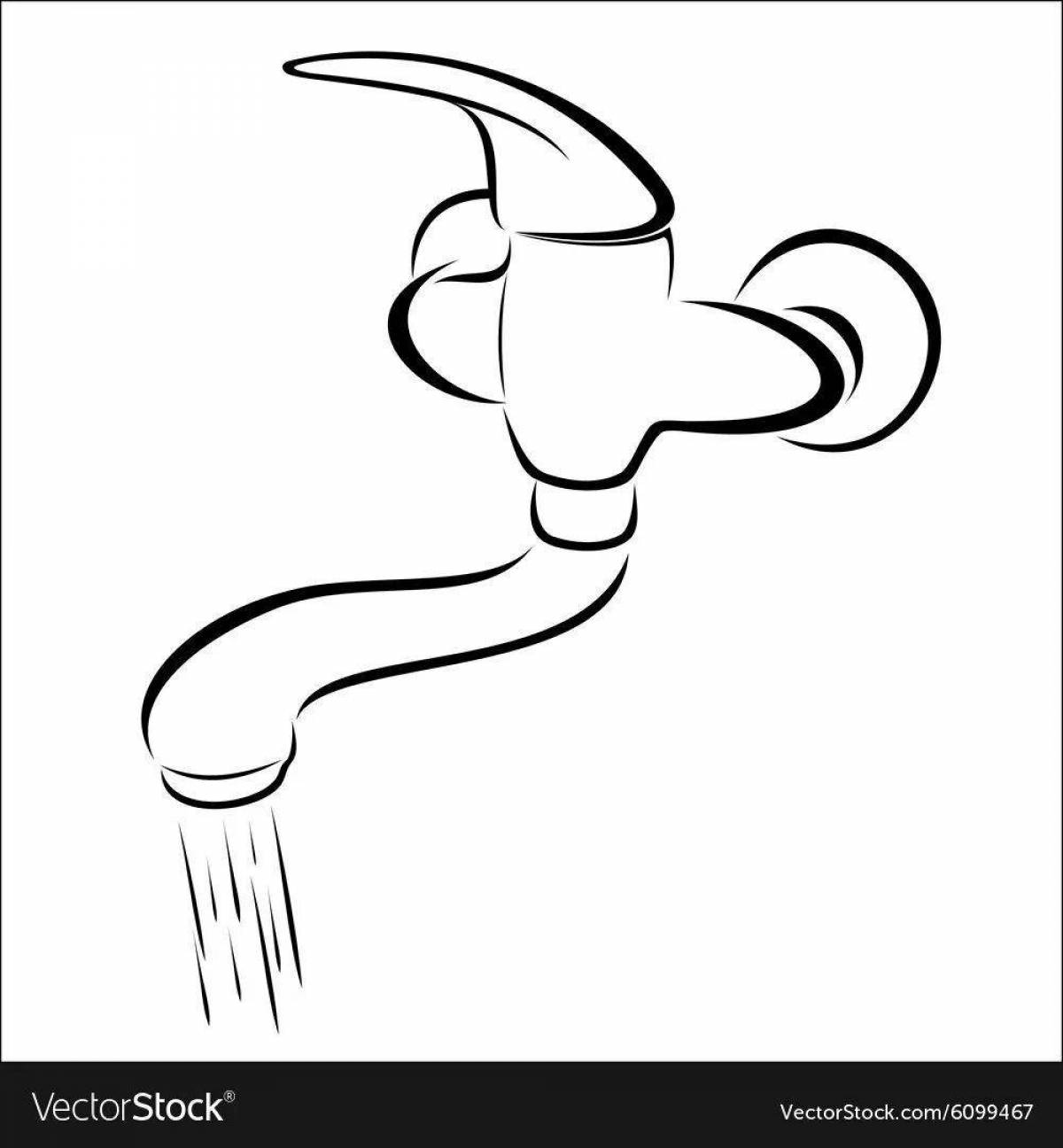 Photo Drawing water taps coloring page