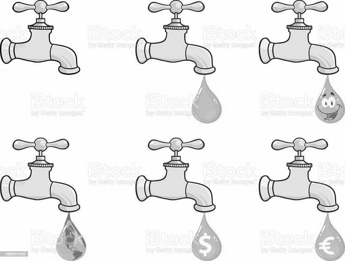 Adorable faucets coloring page