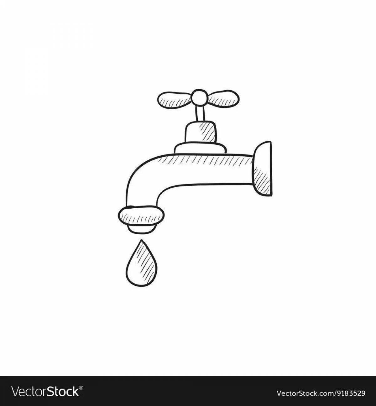Inviting faucets coloring page