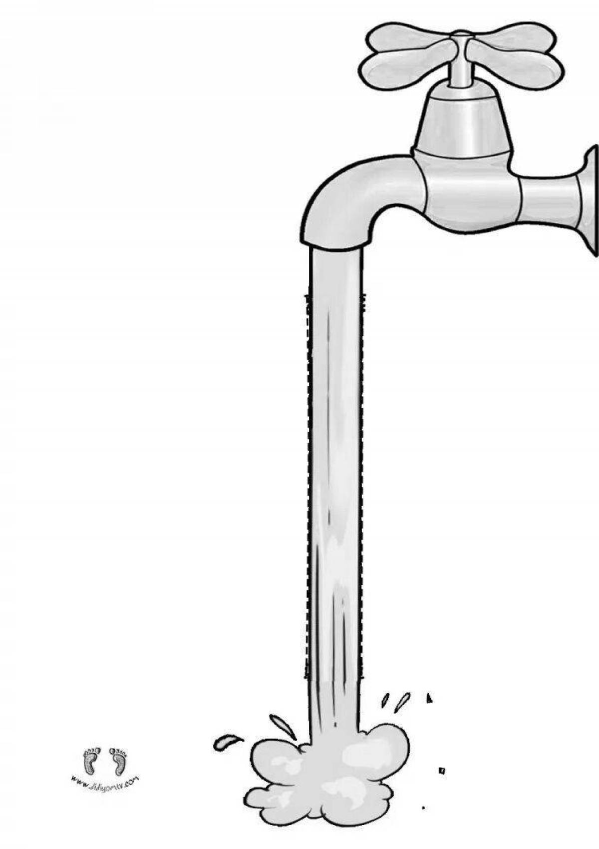 Magic faucets coloring page