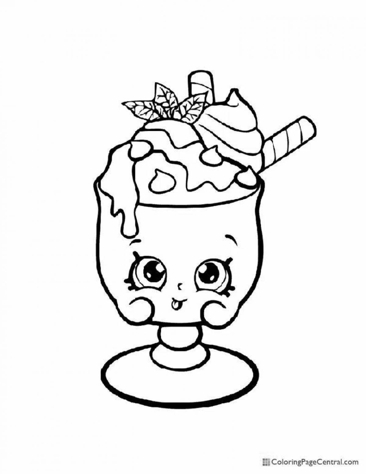 Attractive marshmallow coloring page