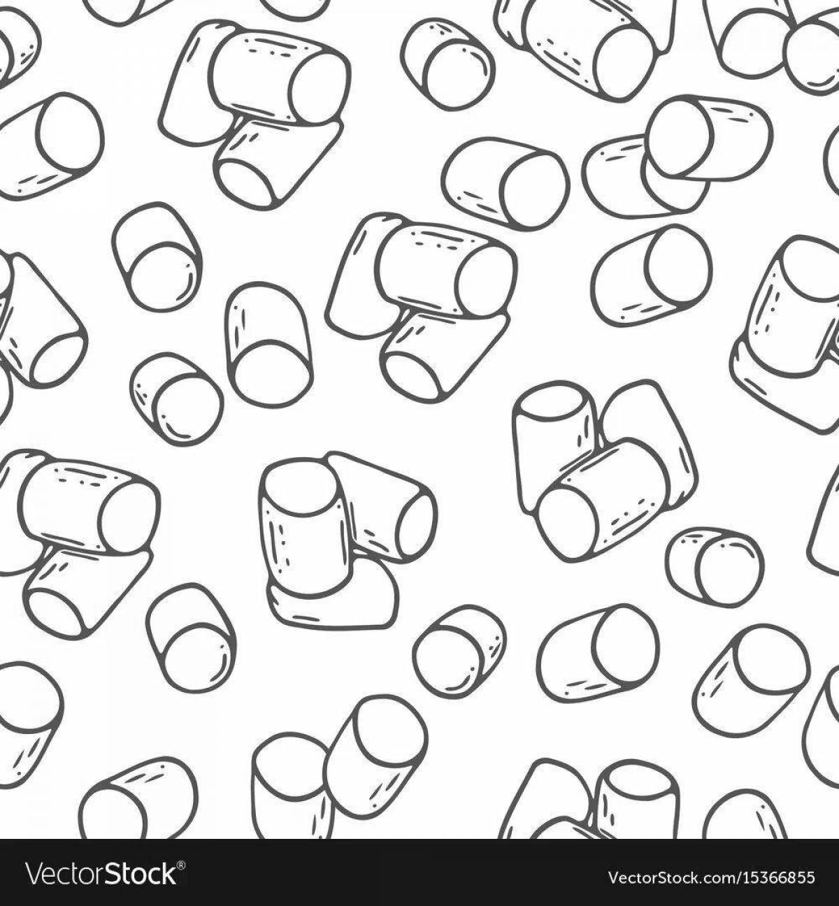 Страница раскраски еды grand marshmallow