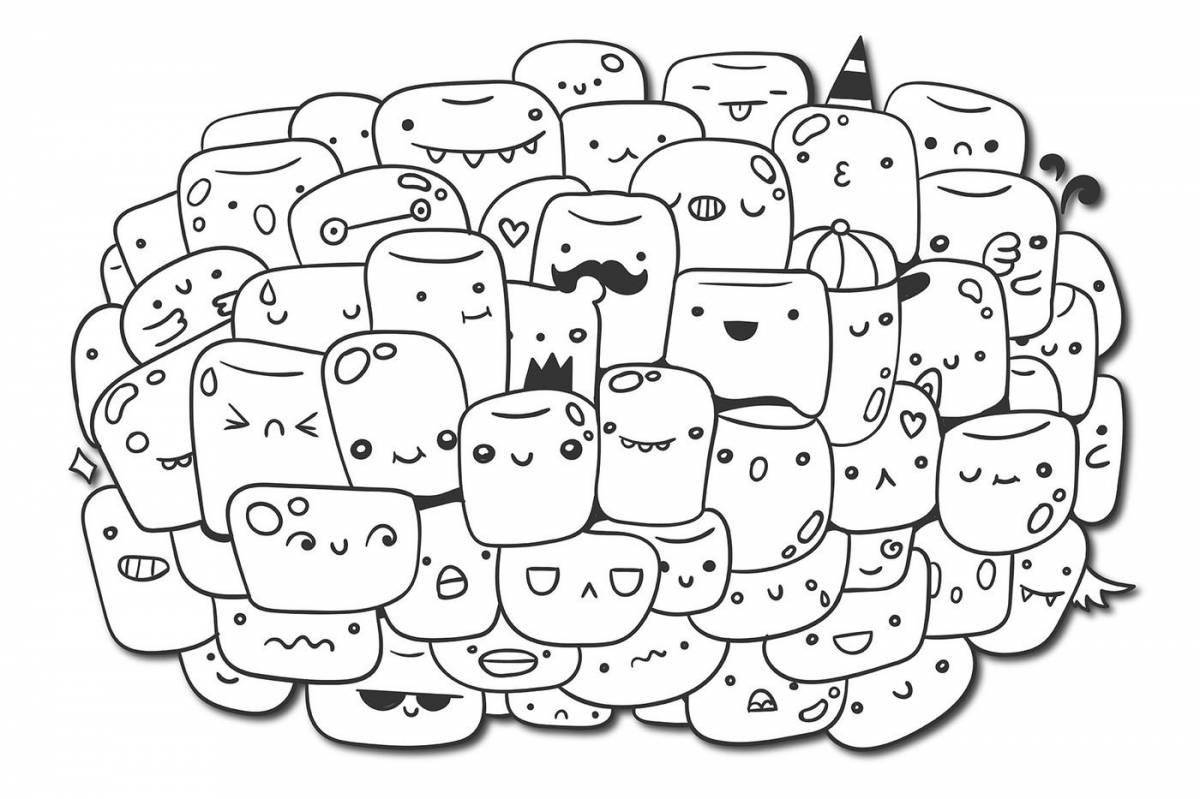 Delicate marshmallow coloring page