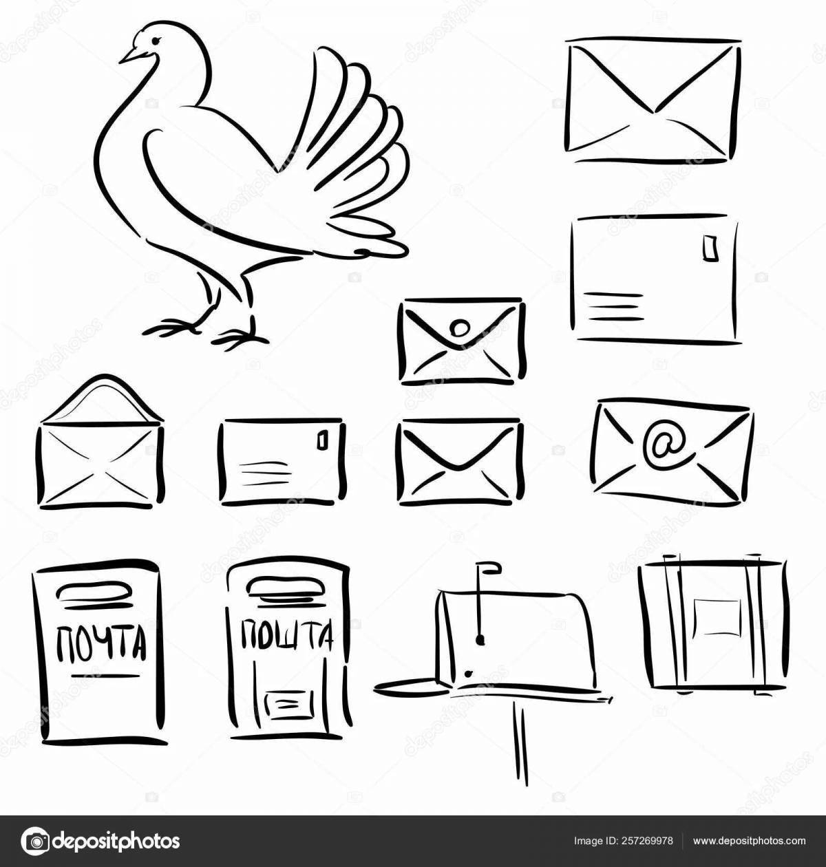 Colouring bright messenger pigeon