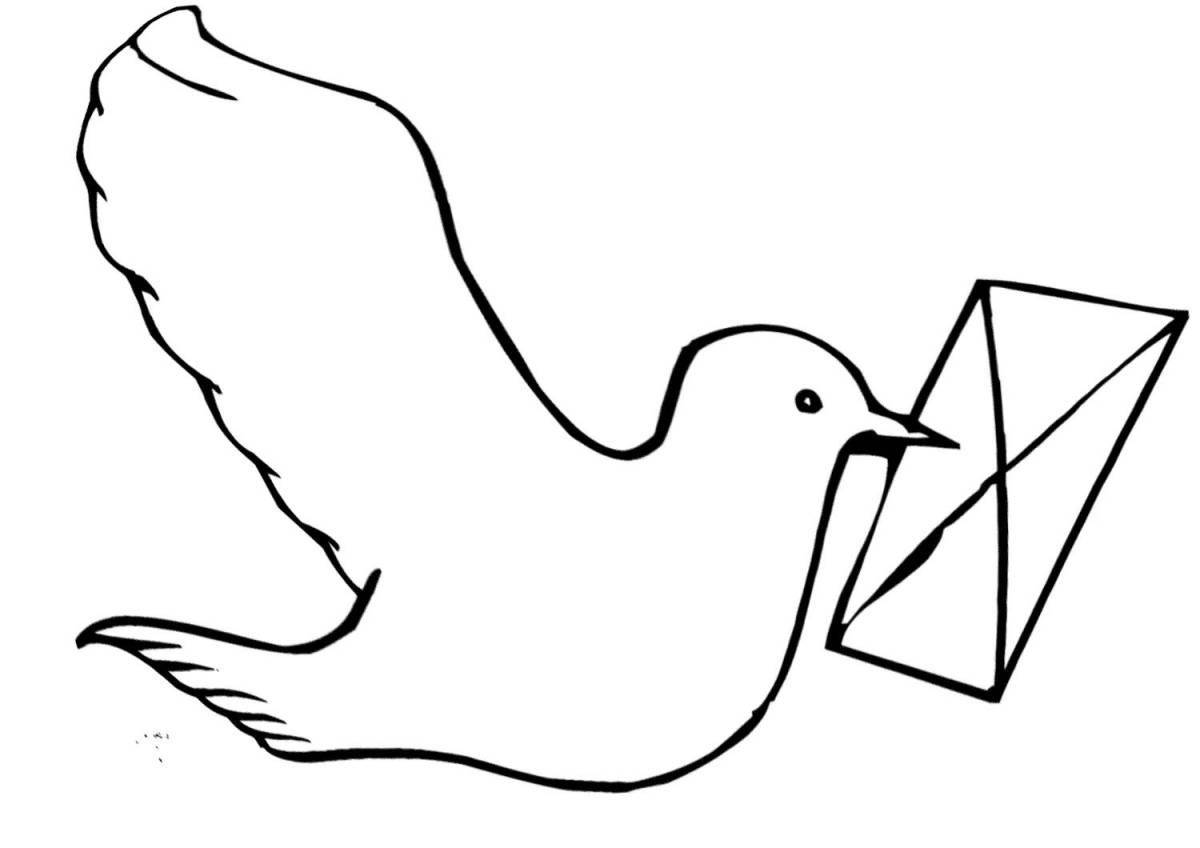 Exciting carrier pigeon coloring page