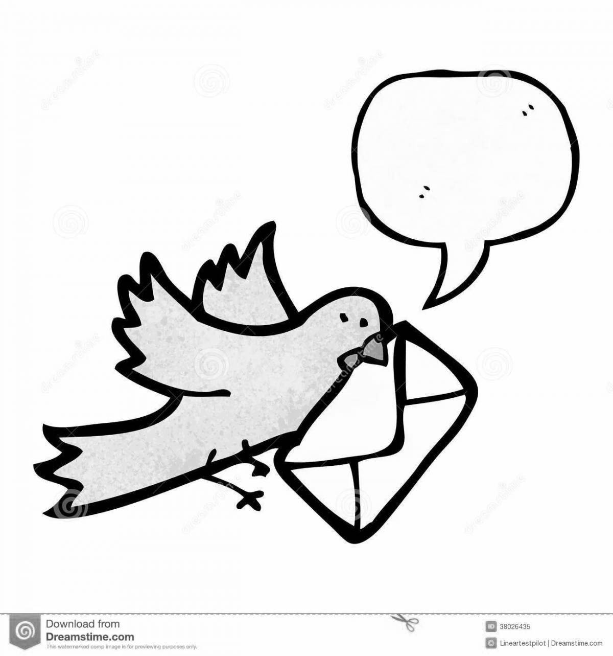 Splendid post pigeon coloring page