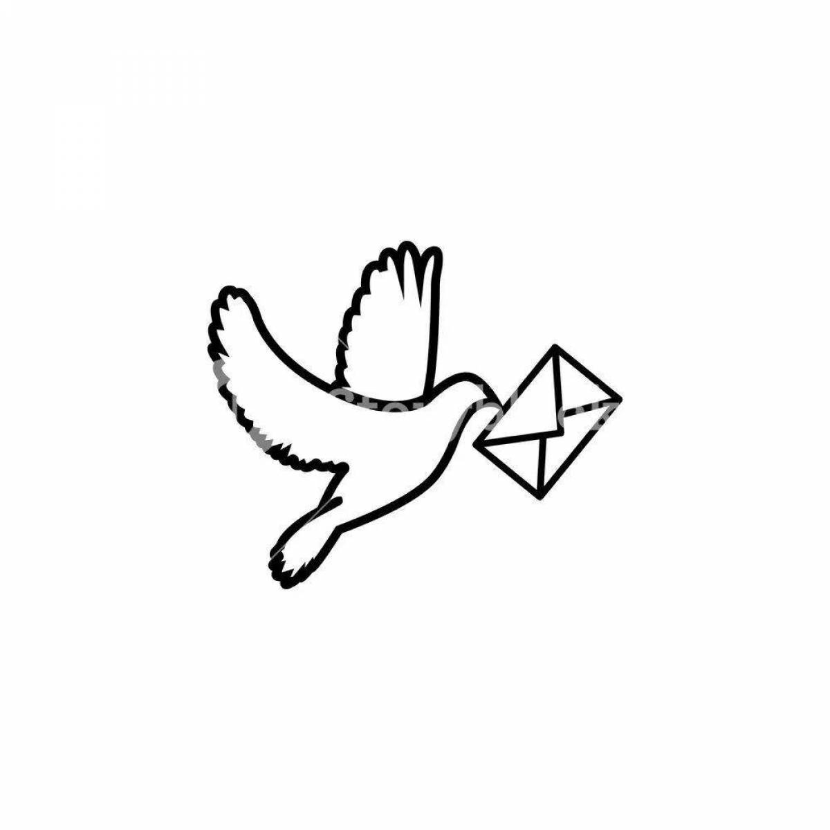 Coloring page magnificent carrier pigeon