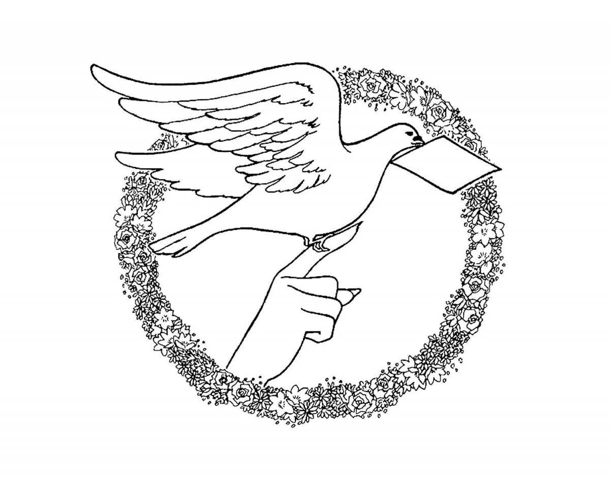 Fairy homing pigeon coloring page