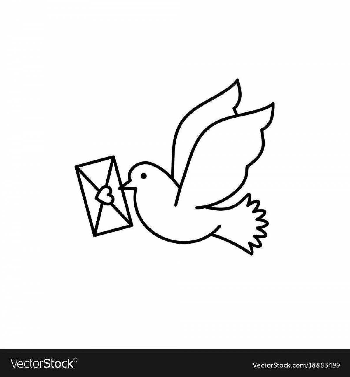 Amazing Carrier Pigeon Coloring Page