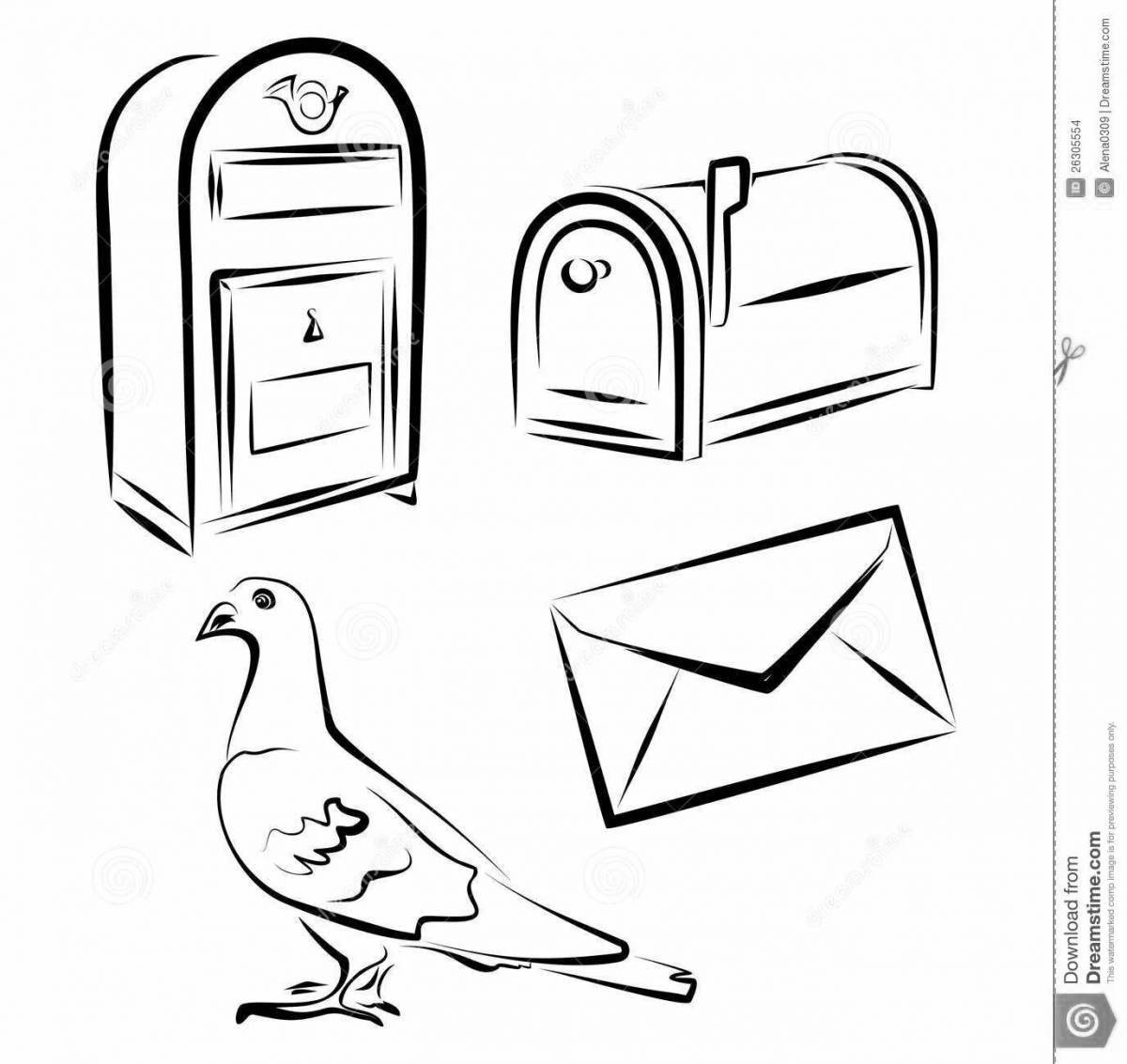 Потрясающая страница раскраски почтового голубя