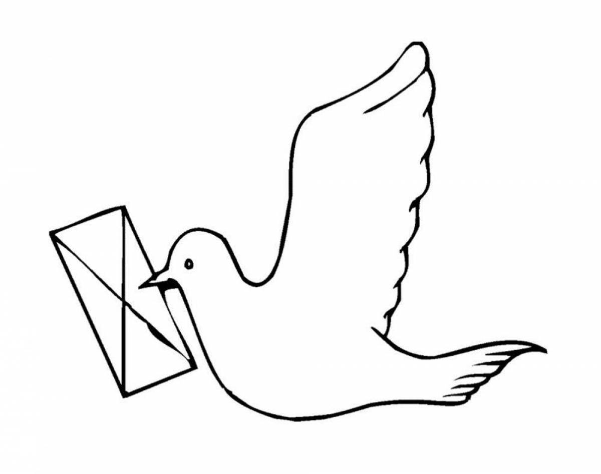 Radiant post pigeon coloring page