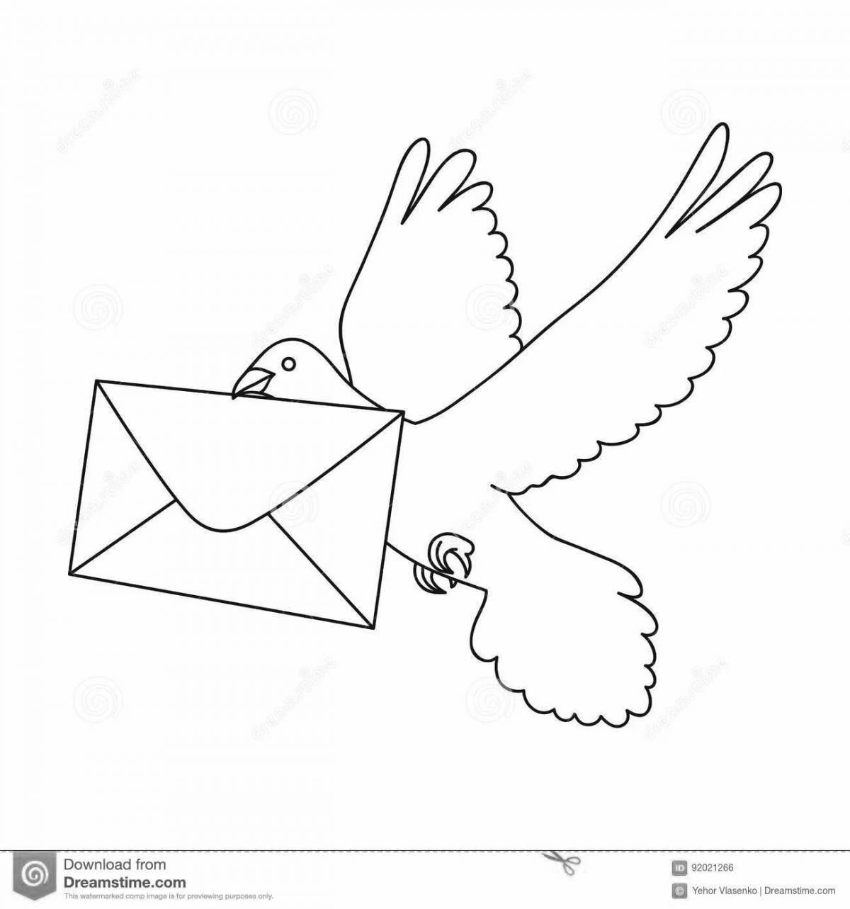 Страница раскраски ослепительного почтового голубя