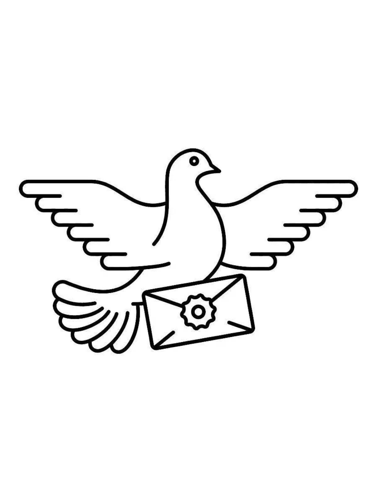 Sparkling carrier pigeon coloring page