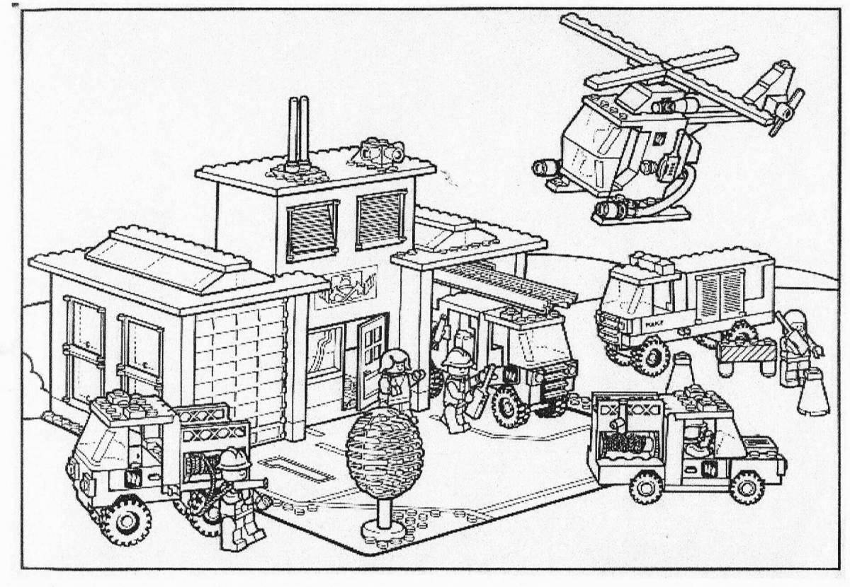 Coloring page of the police base