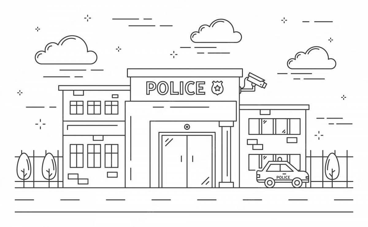 Shiny police base coloring page