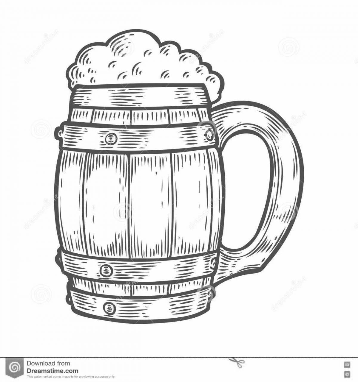 Refreshing beer mug coloring book